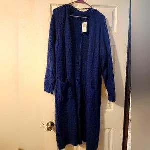 Fluffy Blue Duster NWT